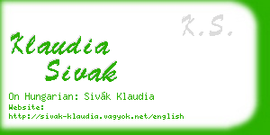 klaudia sivak business card
