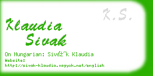 klaudia sivak business card
